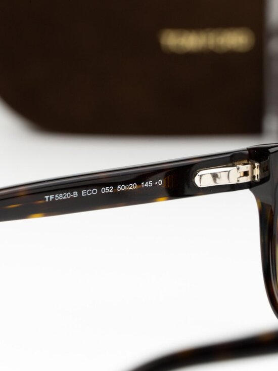 Tom Ford Women Eyeglasses Havana Clear Square FT5820-B 052 NEW AUTHENTIC main image 6